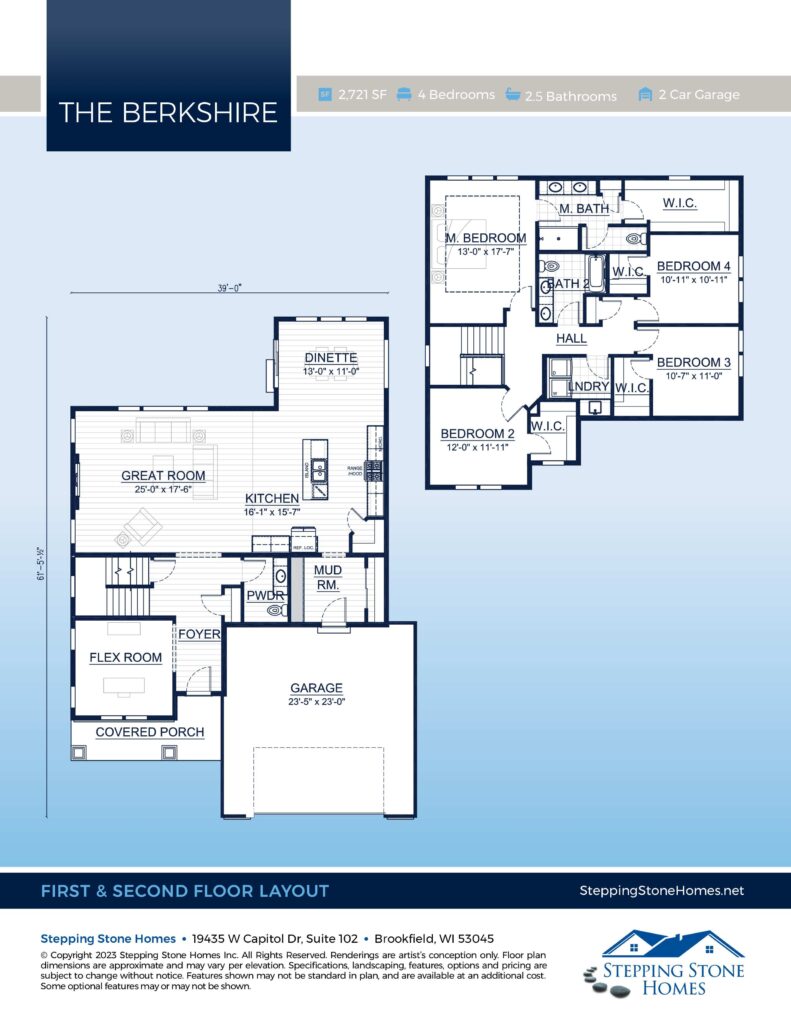 Berkshire 2 Story Home Floorplan Stepping Stone Homes