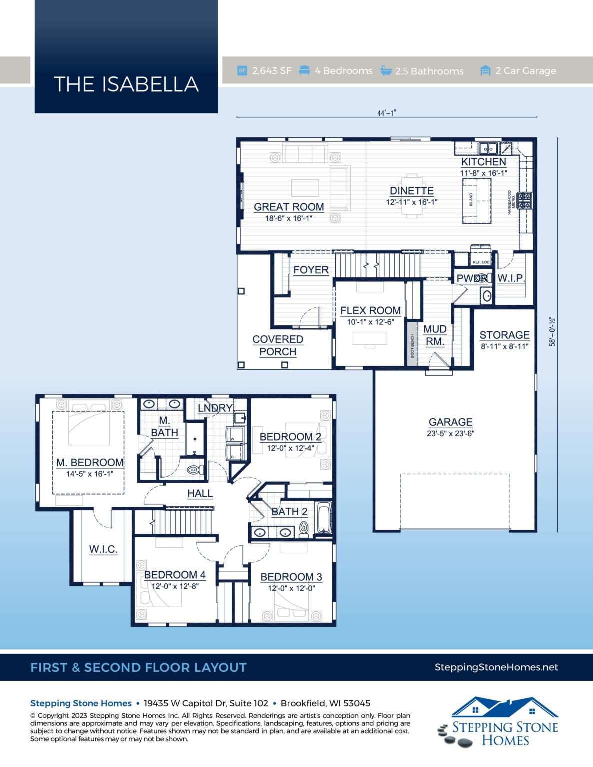 Isabella 2 Story Floorplan Stepping Stone Homes