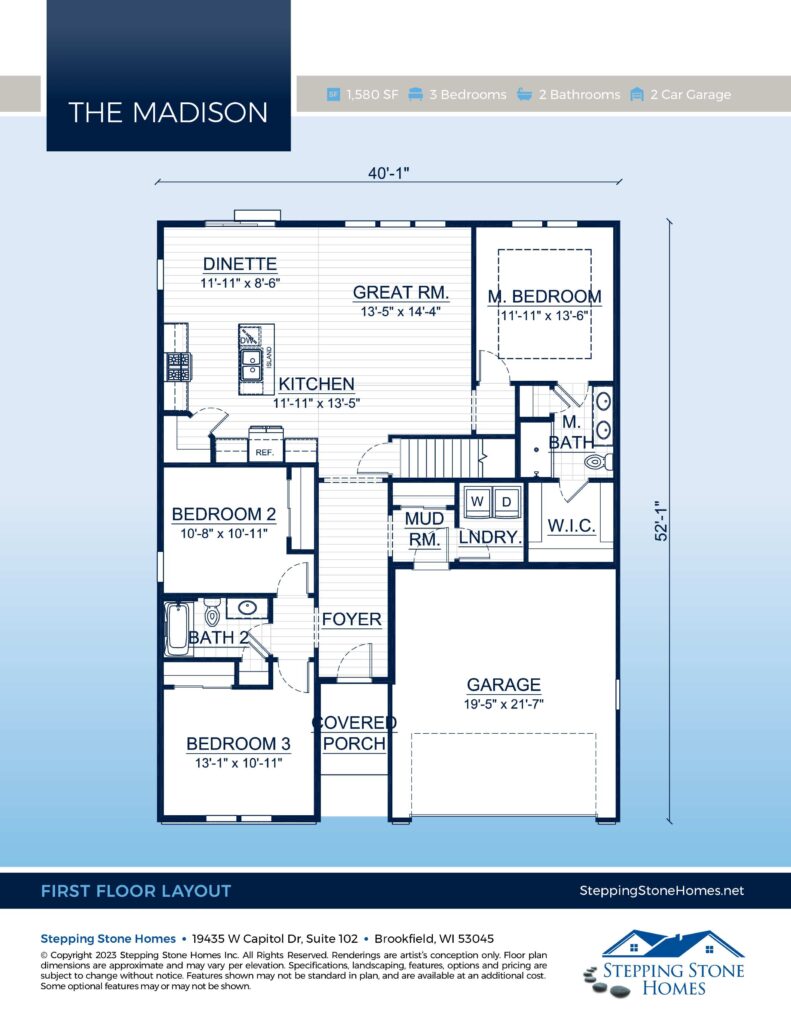 Madison Ranch Home Floorplan Brochure