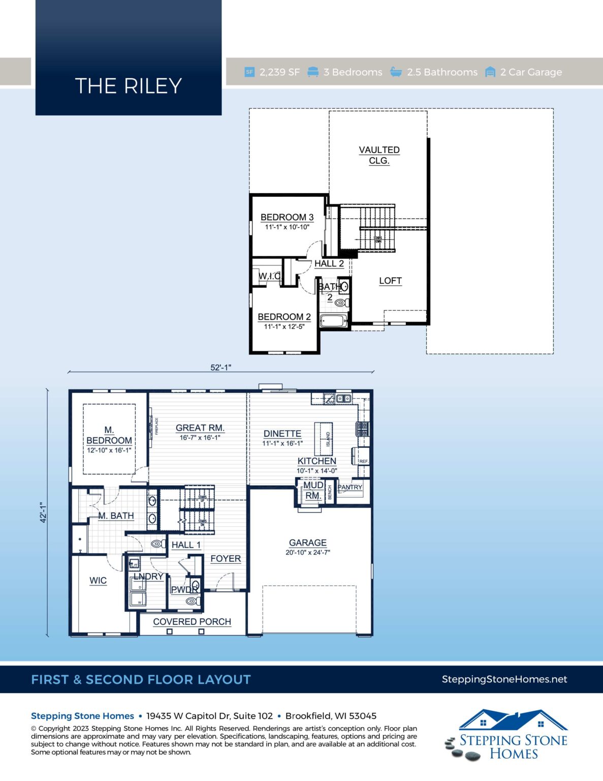 Riley 2 Story Floorplan Stepping Stone Homes