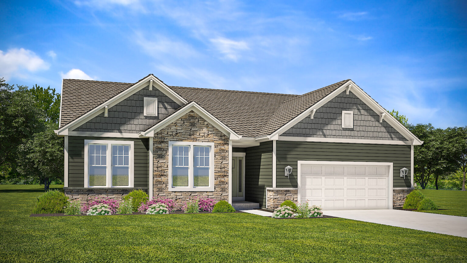 Rosebud Home Model Rendering Stepping Stone Homes Wisconsin