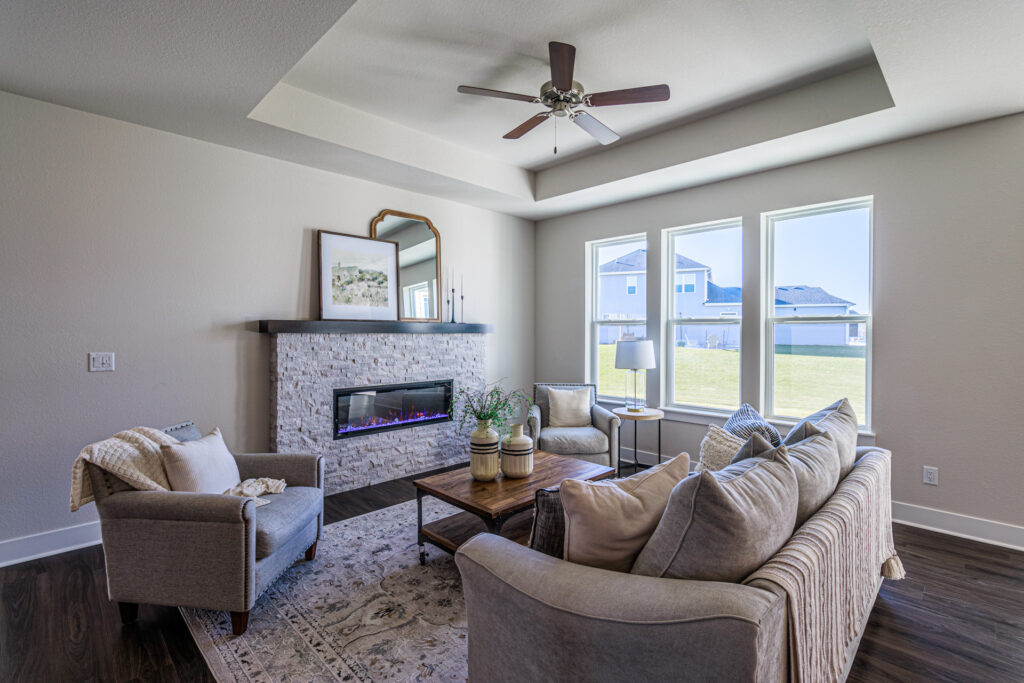 The Eliza Home Model Living Room by Stepping Stone Homes