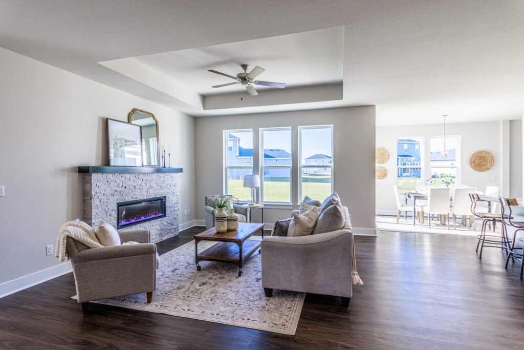 The Eliza Home Model Living Room by Stepping Stone Homes