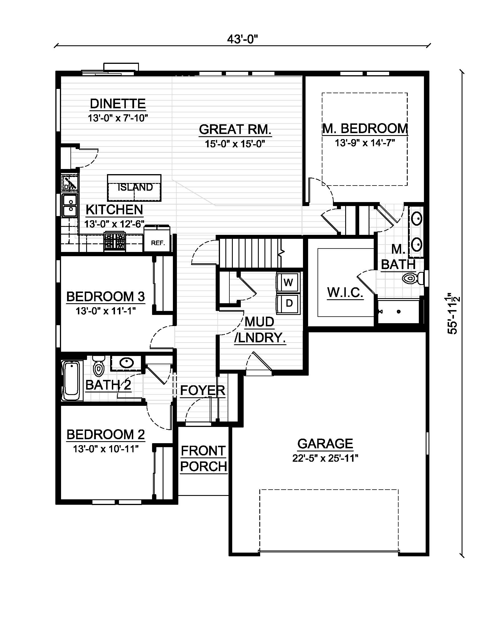 The Laurel Floor Plan Drawing by Stepping Stone Homes