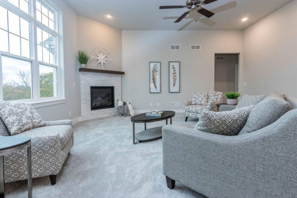 The Monona Living Room by Stepping Stone Homes