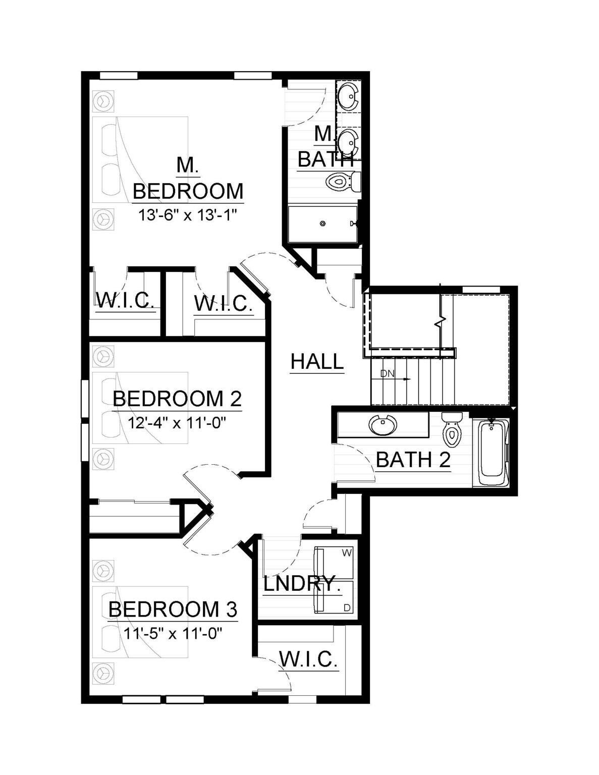 The Hudson Second Floor Plan by Stepping Stone Homes