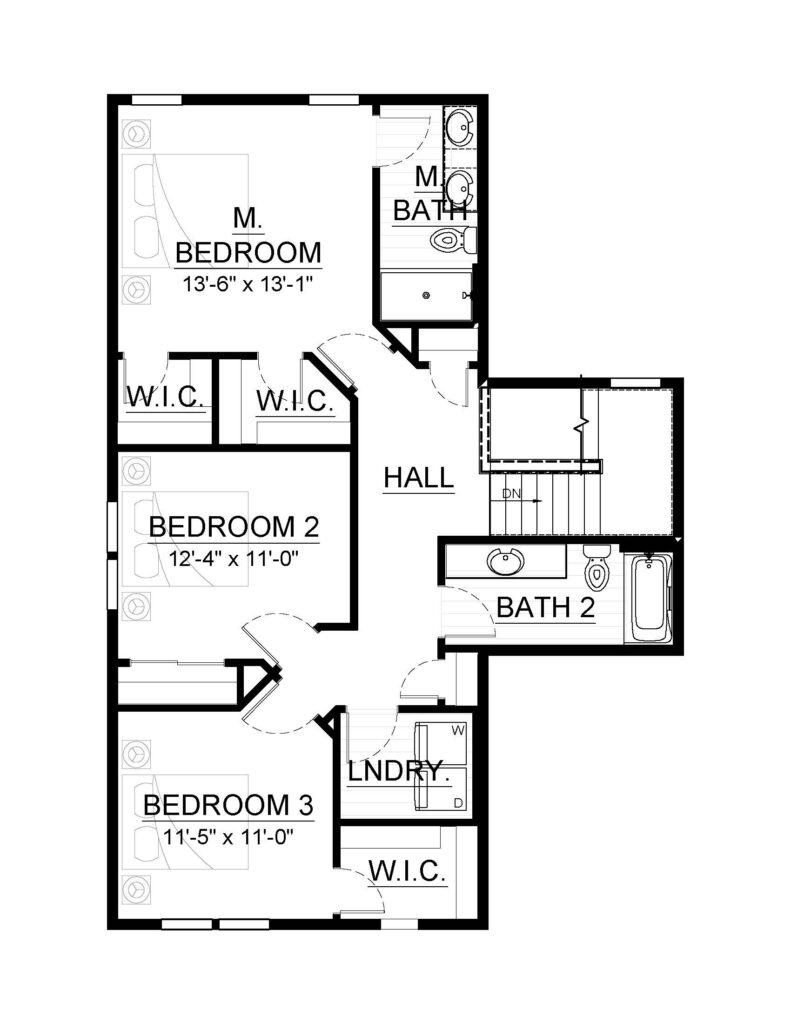 The Hudson Second Floor Plan by Stepping Stone Homes