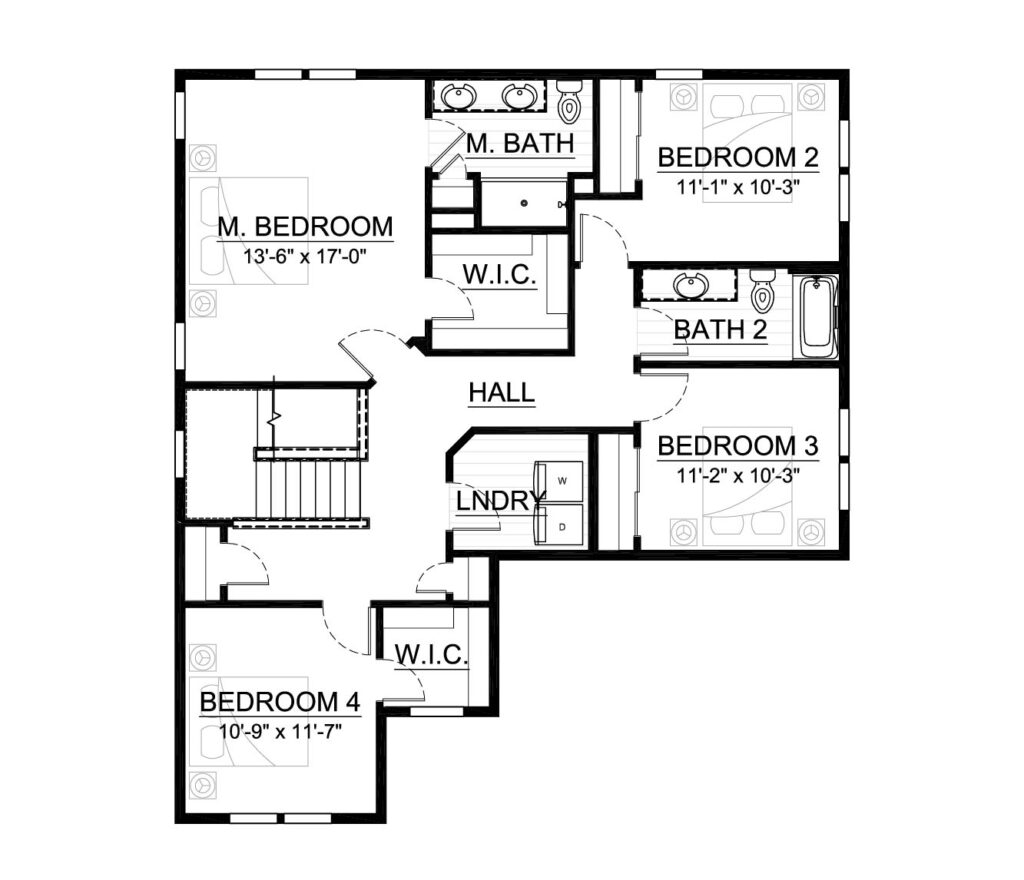 The Prescott Second Floor Plan by Stepping Stone Homes