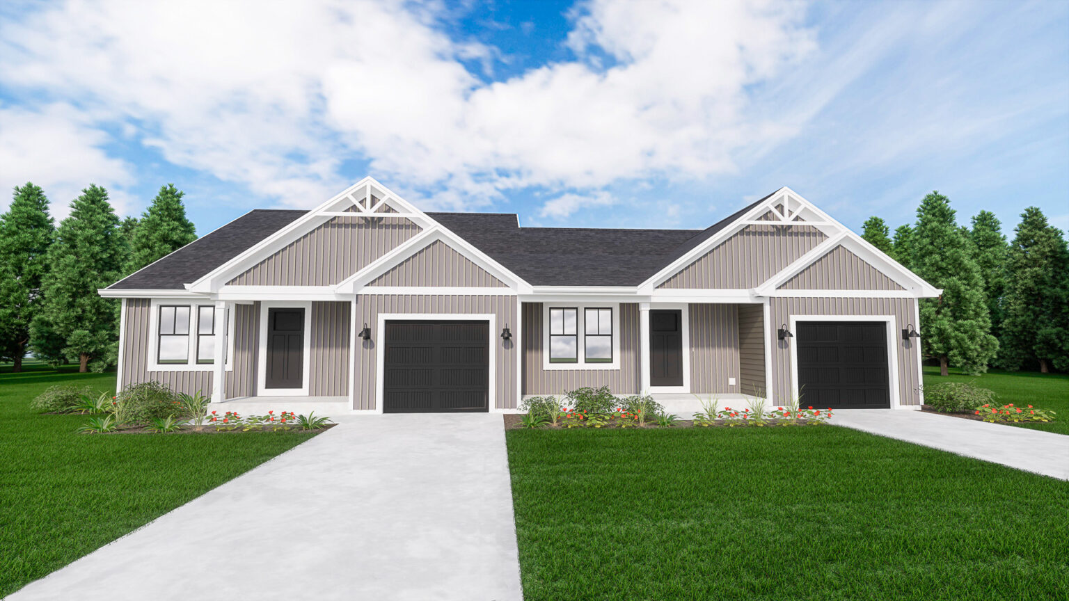 The Birch and Linden Duplex Condo Rendering by Stepping Stone Homes