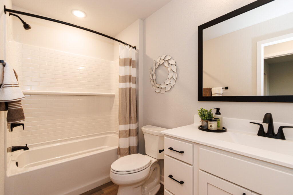 The Linden Bathroom by Stepping Stone Homes