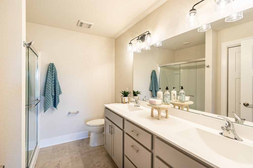 Quiet Meadows Upper Master Bathroom by Stepping Stone Homes