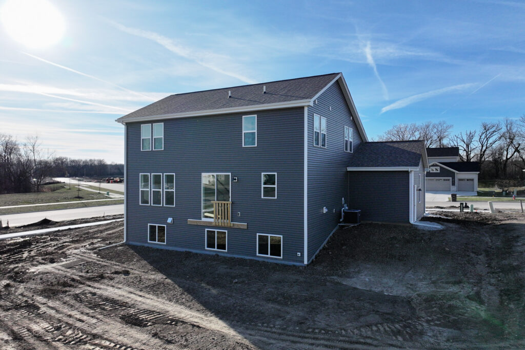 The Prescott Rear Exterior by Stepping Stone Homes Wisconsin