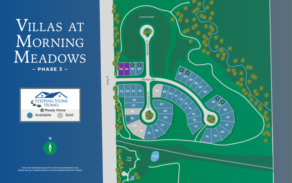 The Villas at Morning Meadows New Condo Community Map in Jackson WI by Stepping Stone Homes