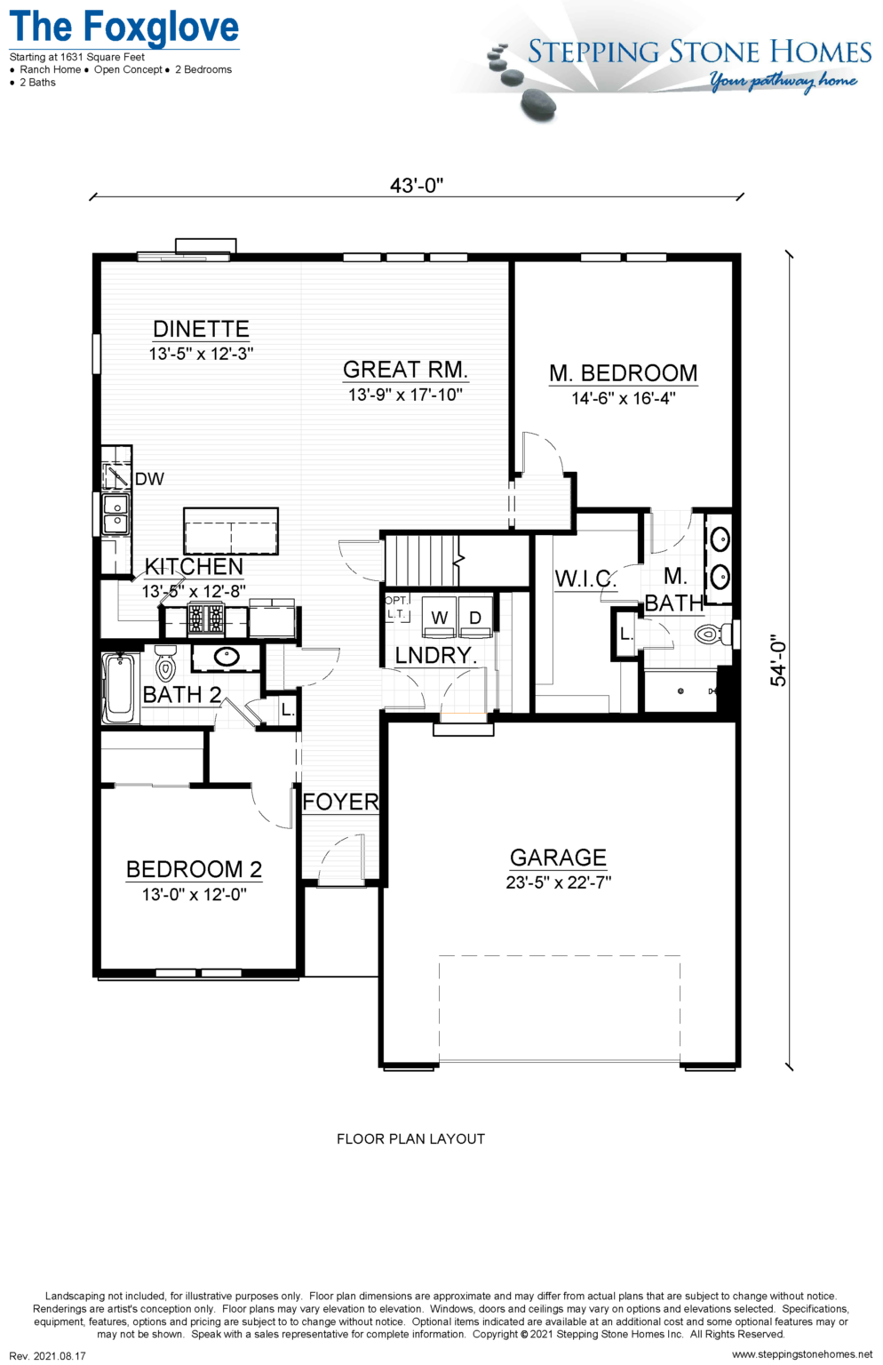 The Foxglove Floor Plan by Stepping Stone Homes of Wisconsin