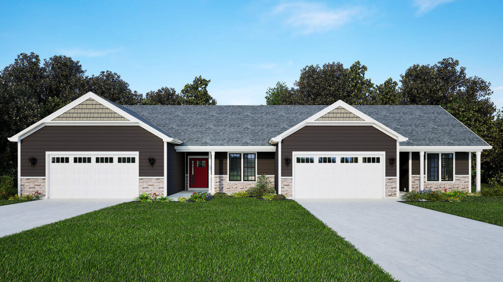 Aspen Duplex Home Model Rendering by Stepping Stone Homes