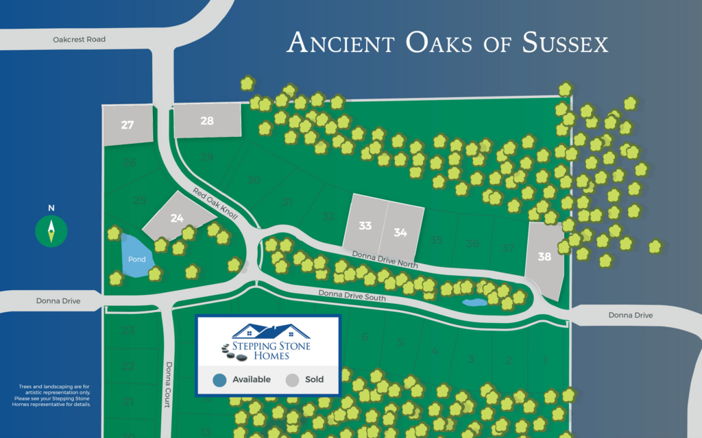 Ancient Oaks New Home Community Map in Sussex WI by Stepping Stone Homes