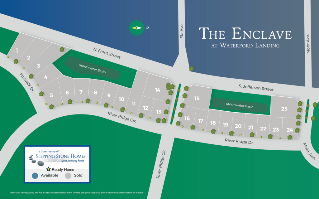 The Enclave at Waterford Landing New Home Community Map Waterford WI