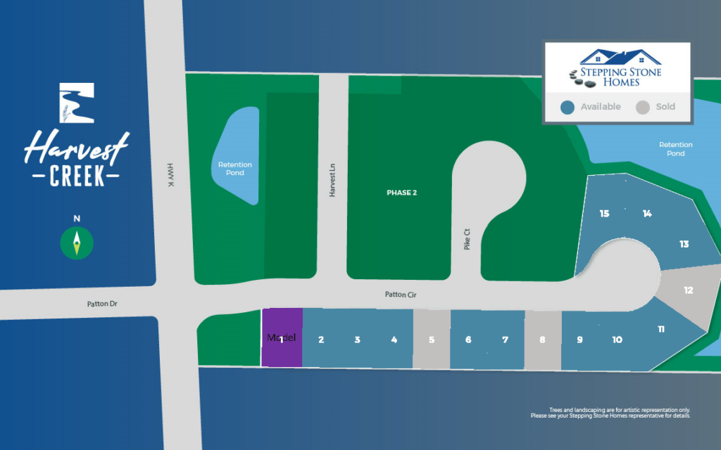 Harvest Creek New Home Community Map in Hartford Wisconsin by Stepping Stone Homes