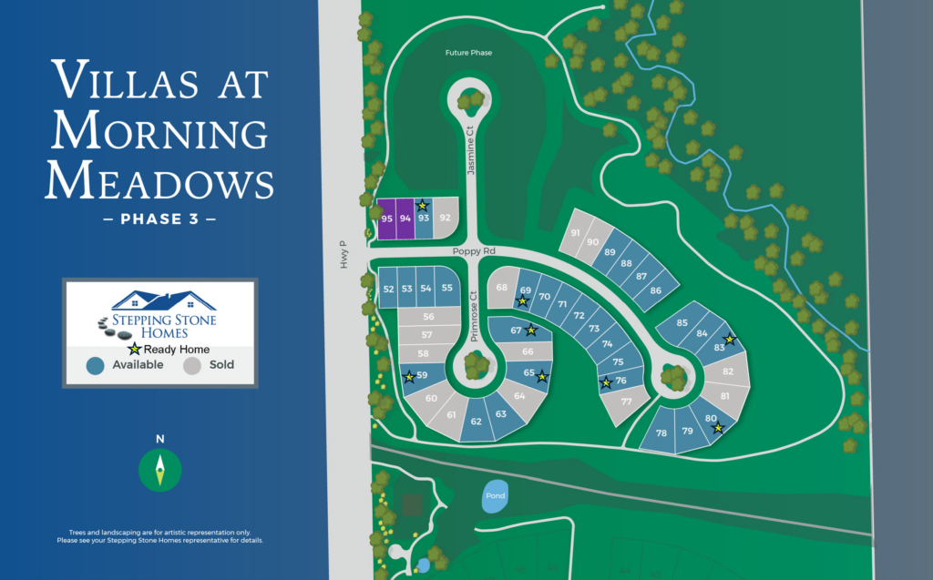 The Villas at Morning Meadows New Duplex Home Community Map in Jackson WI by Stepping Stone Homes