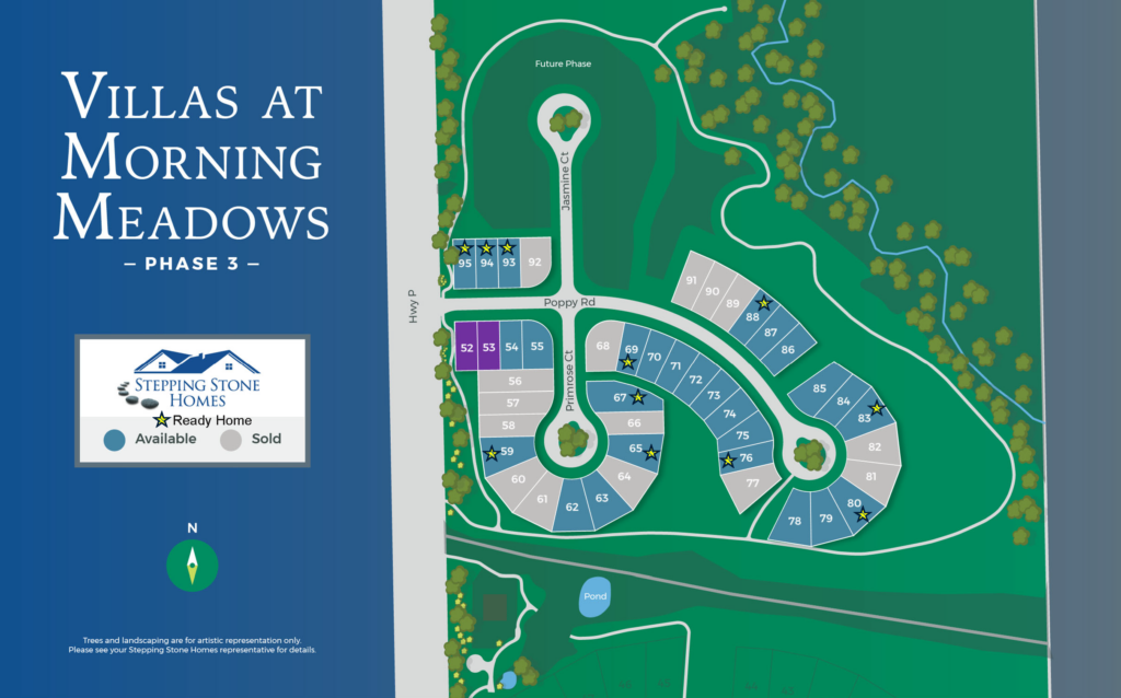 The Villas at Morning Meadows New Duplex Home Community Map in Jackson WI by Stepping Stone Homes
