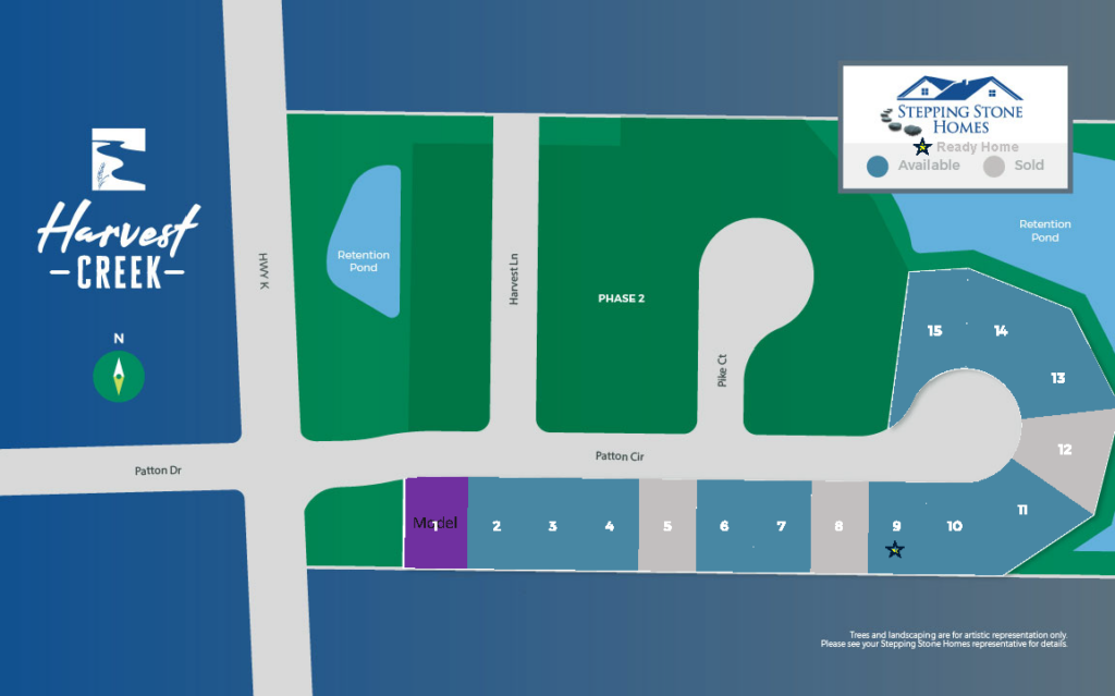 Harvest Creek New Home Community Map in Hartford Wisconsin by Stepping Stone Homes