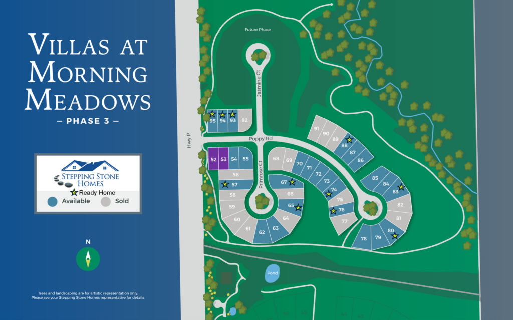 The Villas at Morning Meadows New Duplex Home Community Map in Jackson WI by Stepping Stone Homes