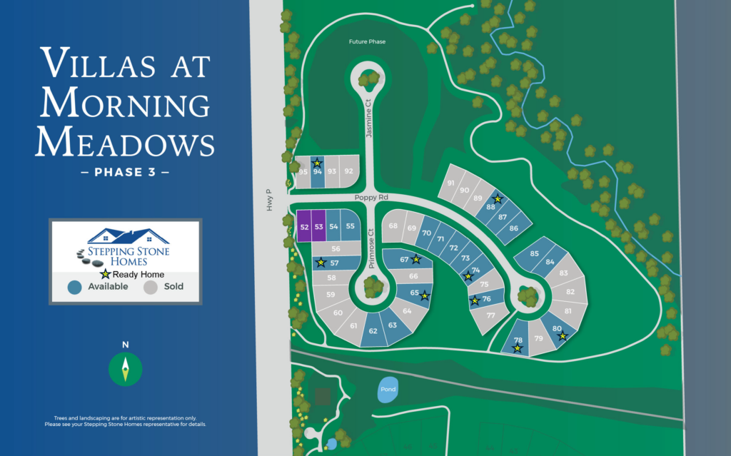 The Villas at Morning Meadows New Duplex Home Community Map in Jackson WI by Stepping Stone Homes