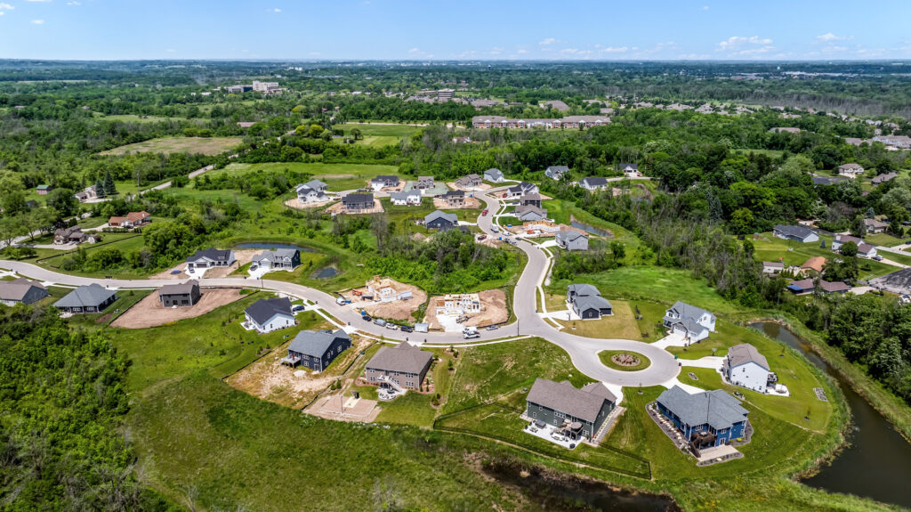 Aerial View of Edgewood Preserve New Home Community in Menomonee Falls Wisconsin