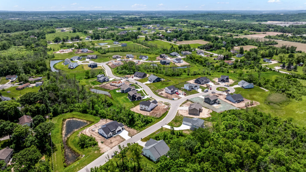 Aerial View of Edgewood Preserve New Home Community in Menomonee Falls Wisconsin