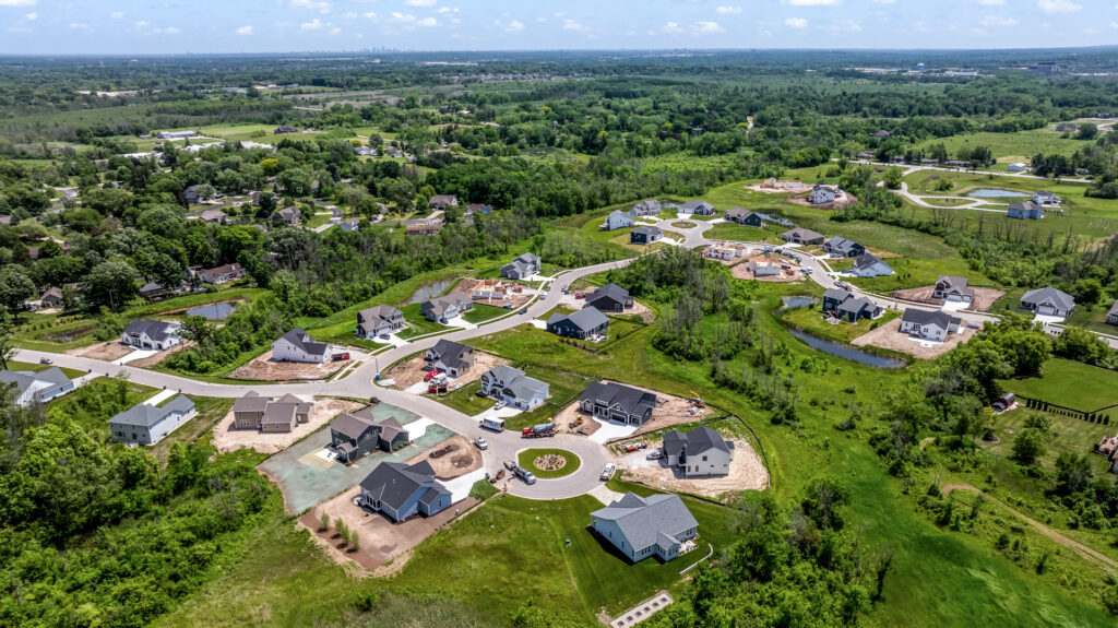 Aerial View of Edgewood Preserve New Home Community in Menomonee Falls Wisconsin