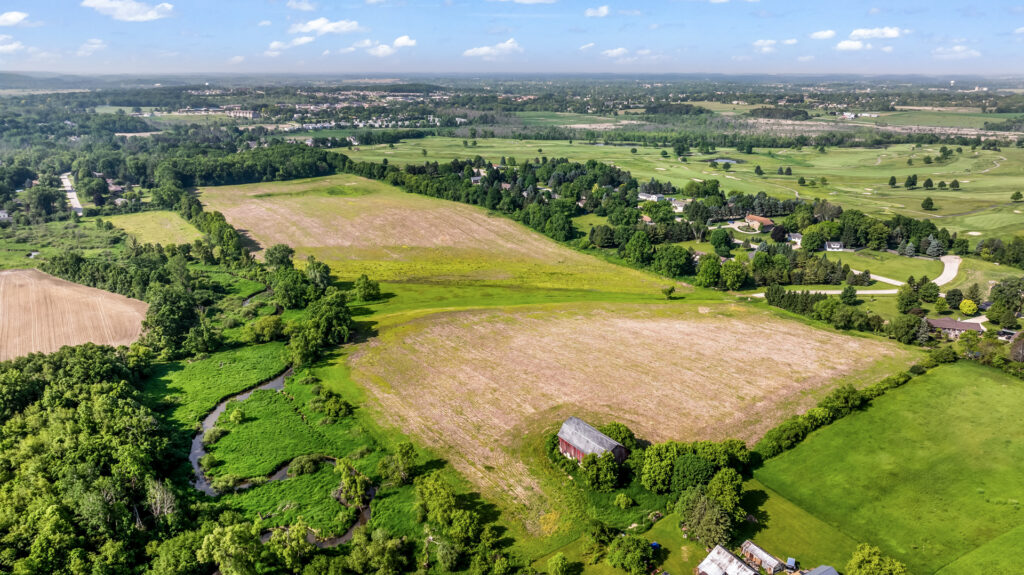 Aerial View of Fairway Meadows a New Home Community in Hartford WI by Stepping Stone Homes