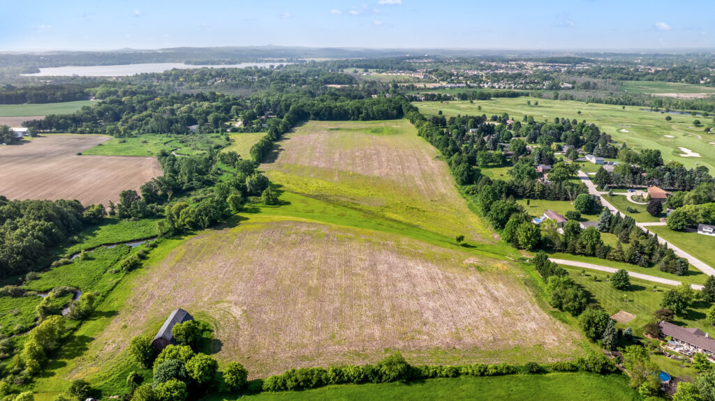 Aerial View of Fairway Meadows a New Home Community in Hartford WI by Stepping Stone Homes