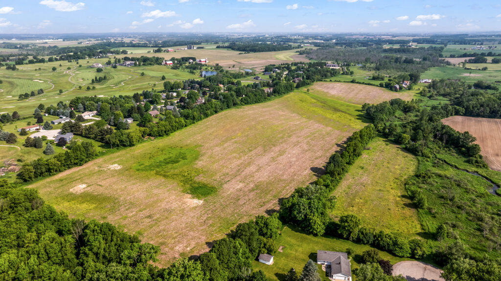 Aerial View of Fairway Meadows a New Home Community in Hartford WI by Stepping Stone Homes