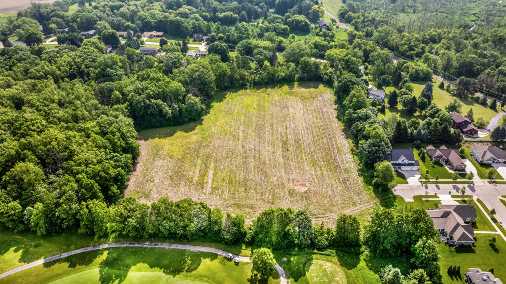 Aerial View of Fairway Meadows a New Home Community in Hartford WI by Stepping Stone Homes