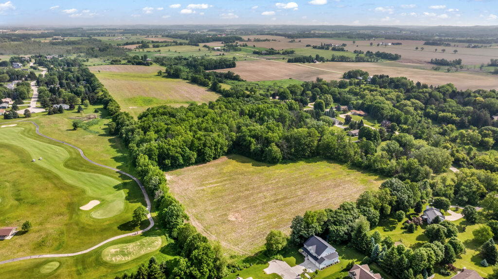 Aerial View of Fairway Meadows a New Home Community in Hartford WI by Stepping Stone Homes