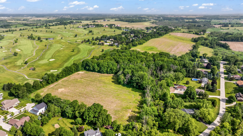 Aerial View of Fairway Meadows a New Home Community in Hartford WI by Stepping Stone Homes