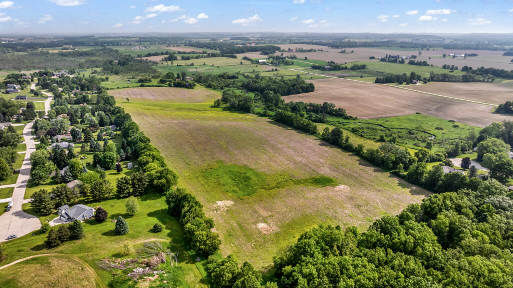 Aerial View of Fairway Meadows a New Home Community in Hartford WI by Stepping Stone Homes