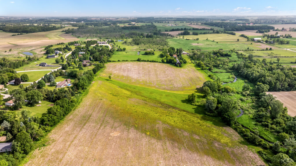Aerial View of Fairway Meadows a New Home Community in Hartford WI by Stepping Stone Homes