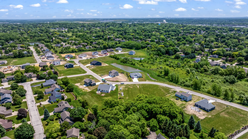 Aeriel View of Heritage Park North New Home Community in Germantown Wisconsin