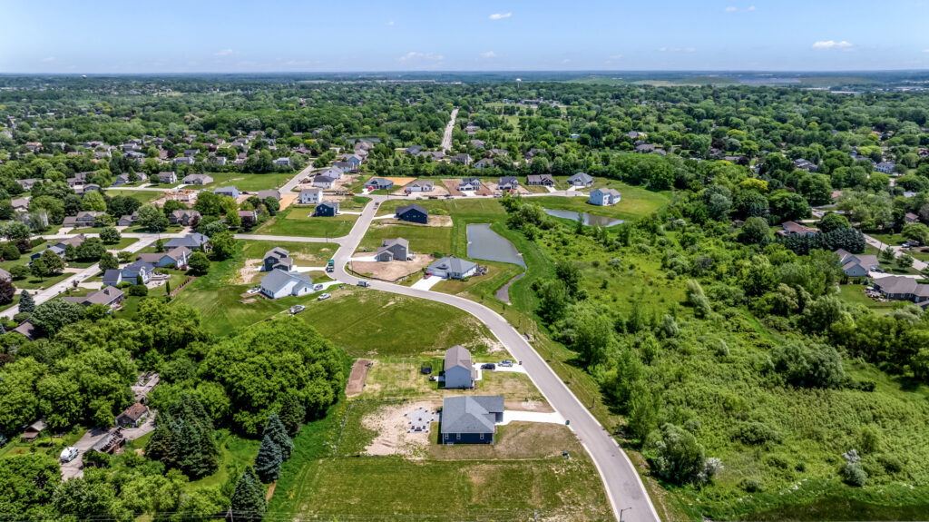 Aeriel View of Heritage Park North New Home Community in Germantown Wisconsin