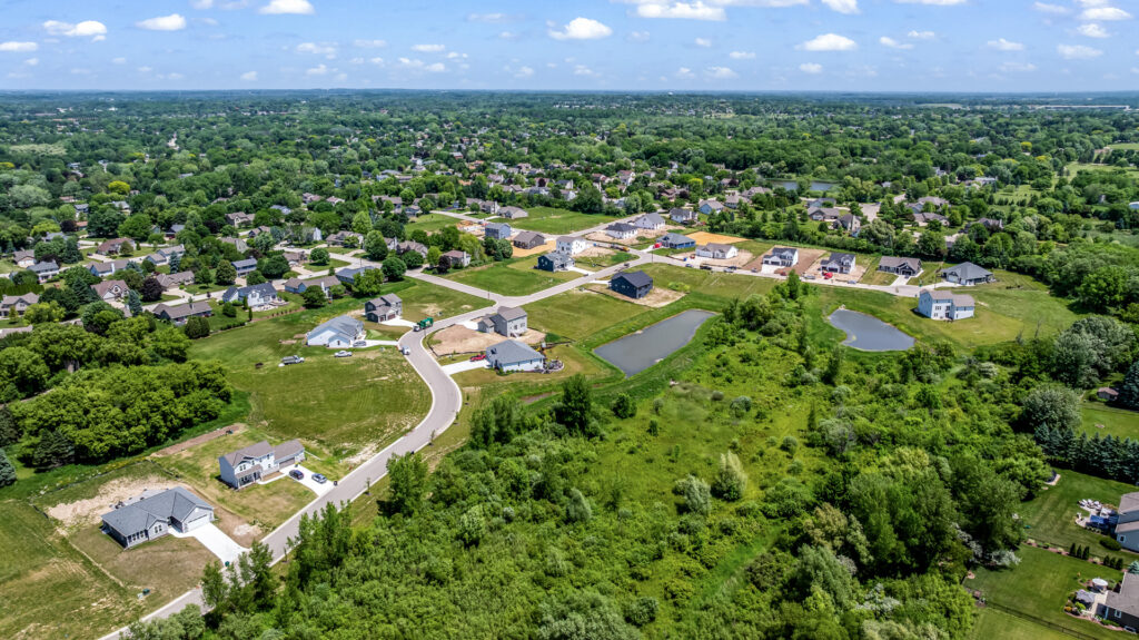 Aeriel View of Heritage Park North New Home Community in Germantown Wisconsin