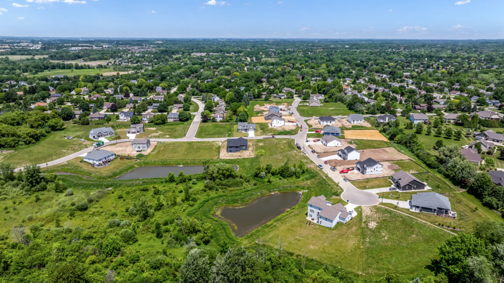 Aeriel View of Heritage Park North New Home Community in Germantown Wisconsin