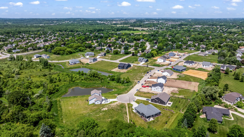 Aeriel View of Heritage Park North New Home Community in Germantown Wisconsin