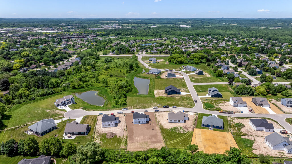 Aeriel View of Heritage Park North New Home Community in Germantown Wisconsin