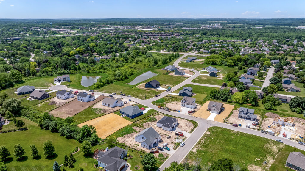 Aeriel View of Heritage Park North New Home Community in Germantown Wisconsin