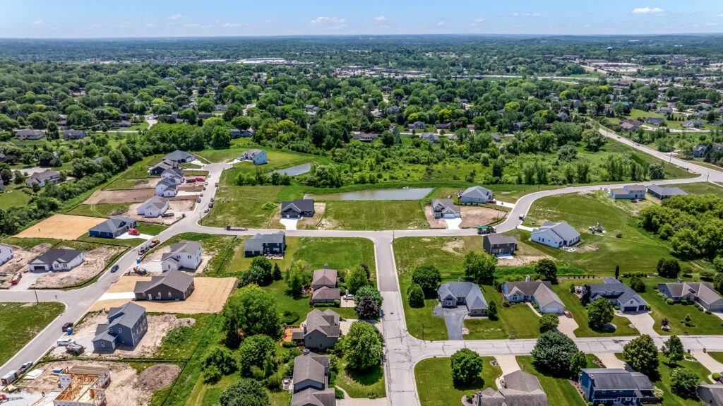 Aeriel View of Heritage Park North New Home Community in Germantown Wisconsin