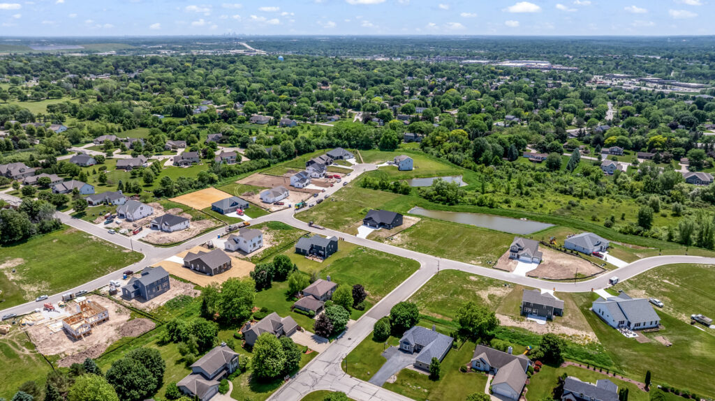 Aeriel View of Heritage Park North New Home Community in Germantown Wisconsin