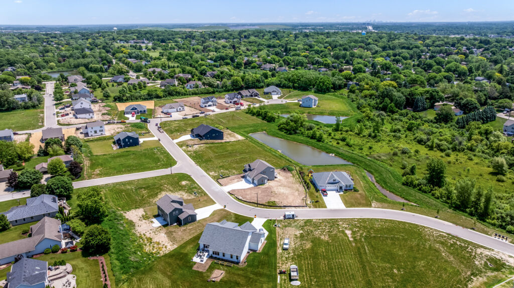 Aeriel View of Heritage Park North New Home Community in Germantown Wisconsin