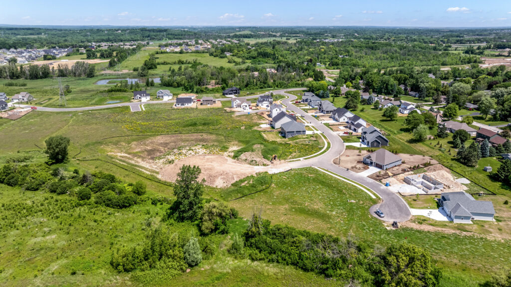 Aerial View of Tamarind a New Home Community in Menomonee Falls WI by Stepping Stone Homes