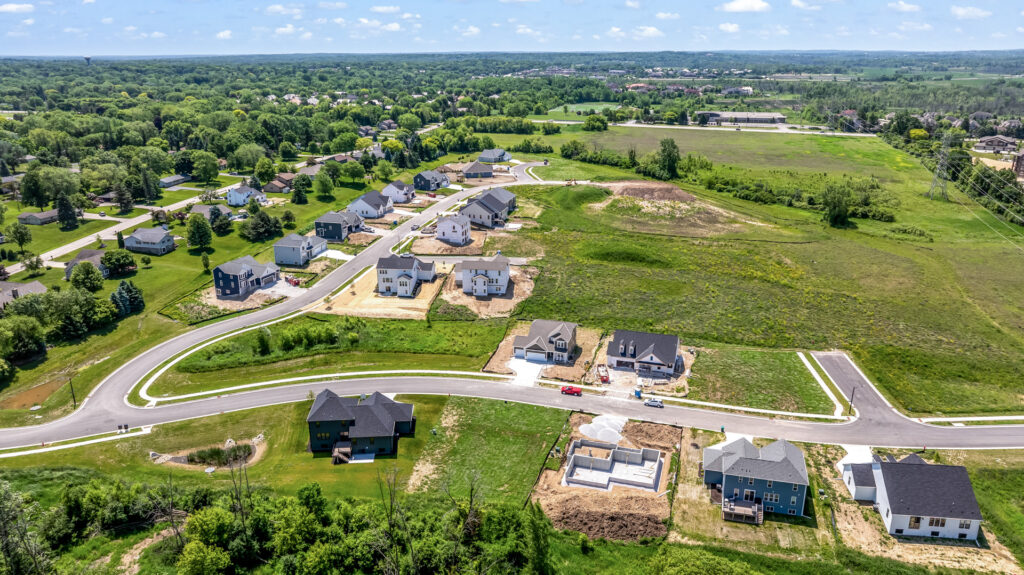 Aerial View of Tamarind a New Home Community in Menomonee Falls WI by Stepping Stone Homes